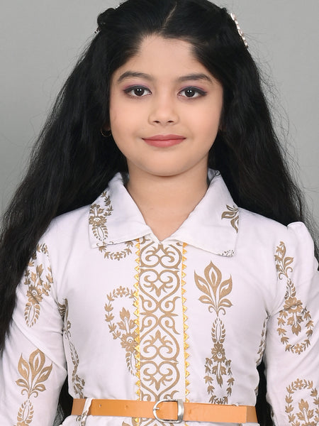 Shiidal Girls Casual, Formal, Festive & Party White Frock