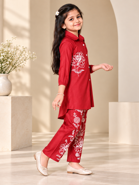 Shiidal Girls Casual Kurta and Palazzo Set