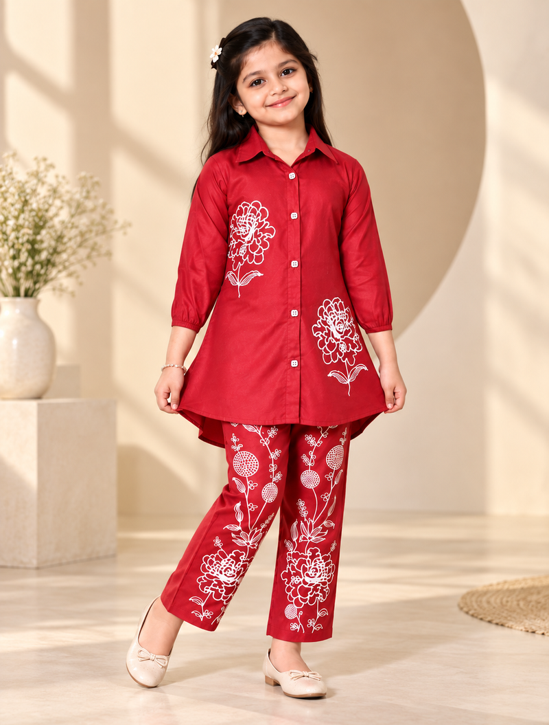 Shiidal Girls Casual Kurta and Palazzo Set