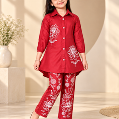 Shiidal Girls Casual Kurta and Palazzo Set