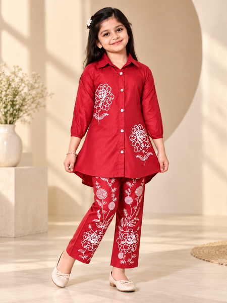 Shiidal Girls Casual Kurta and Palazzo Set