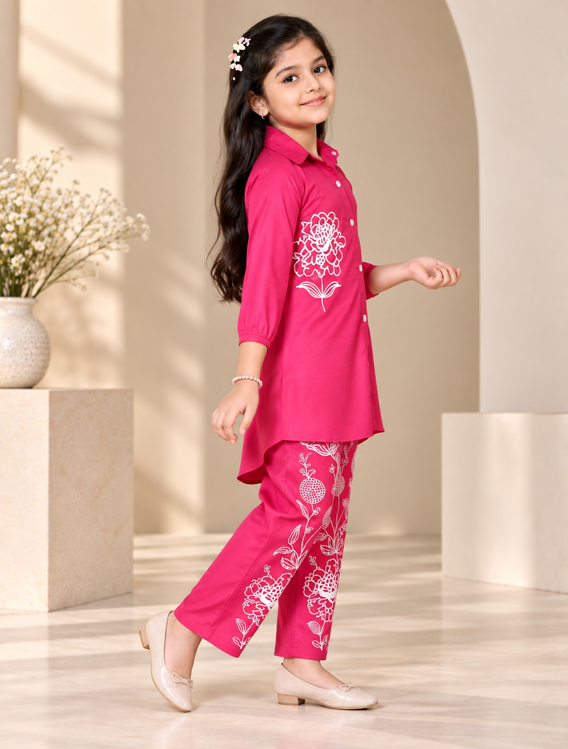 Shiidal Girls Casual Kurta and Palazzo Set