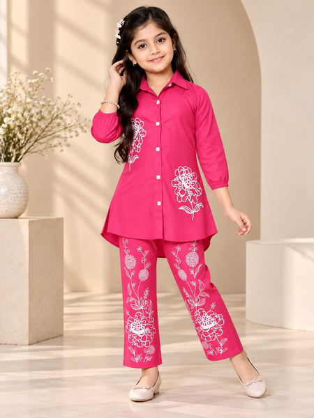 Shiidal Girls Casual Kurta and Palazzo Set