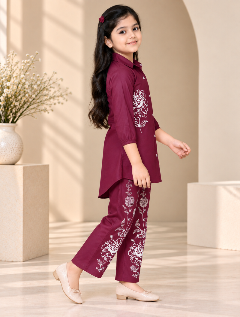 Shiidal Girls Casual Kurta and Palazzo Set