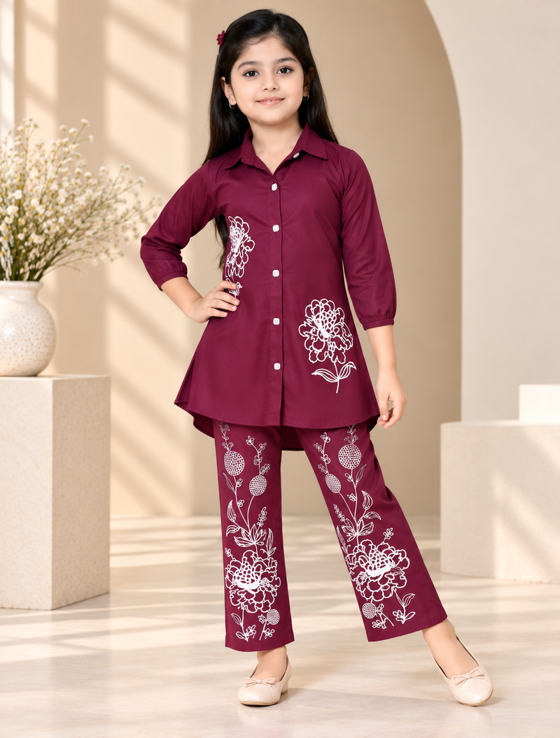 Shiidal Girls Casual Kurta and Palazzo Set