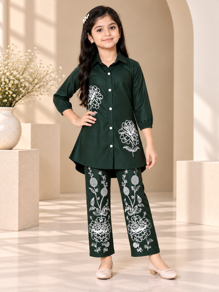 Shiidal Girls Casual Kurta and Palazzo Set