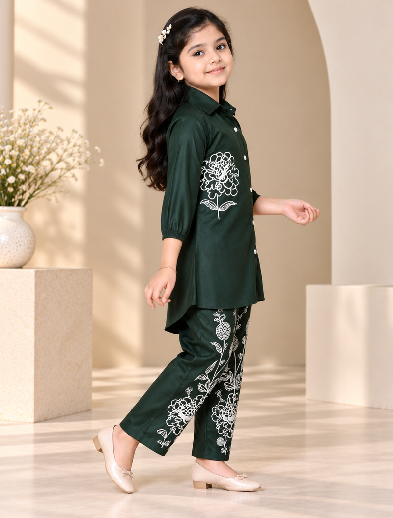 Shiidal Girls Casual Kurta and Palazzo Set