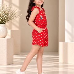 Shiidal Dungaree For Girls Casual Printed Cotton Blend