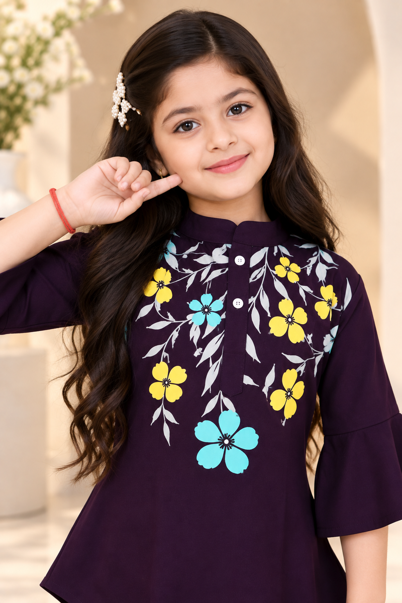 Girls Top And Plazzoo Sets