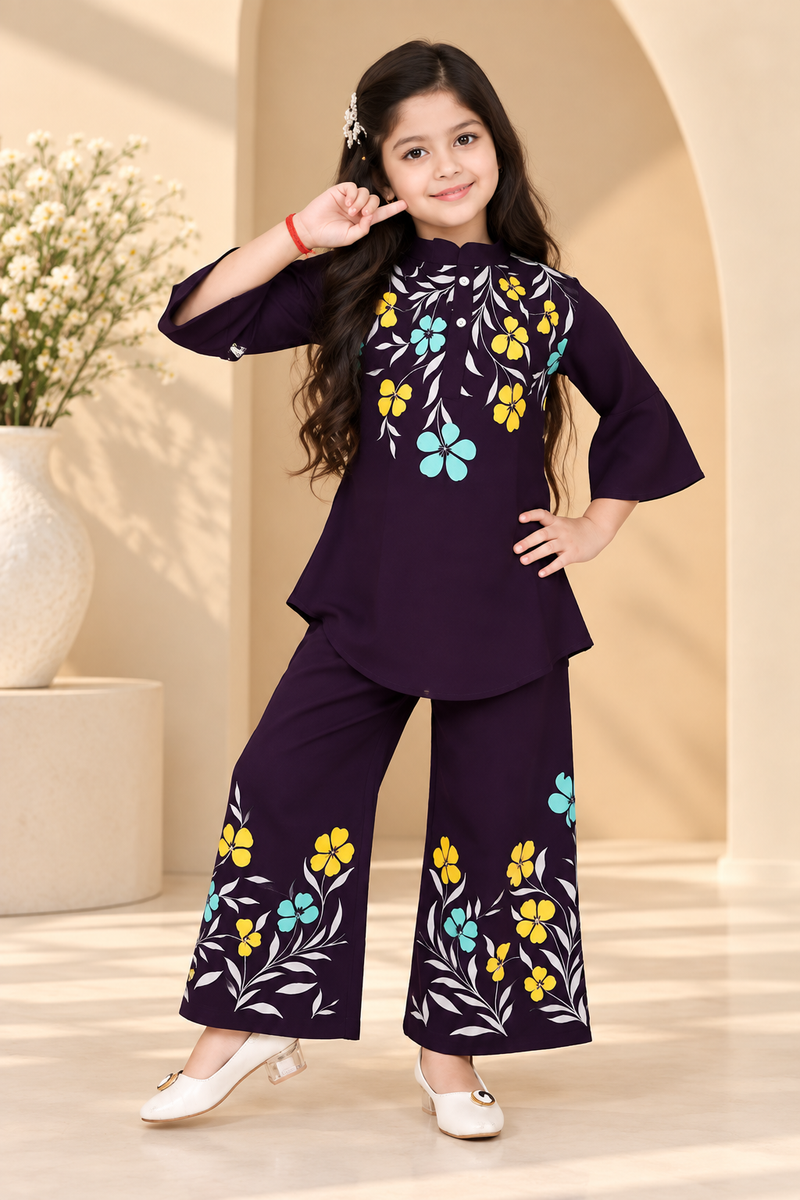 Girls Top And Plazzoo Sets
