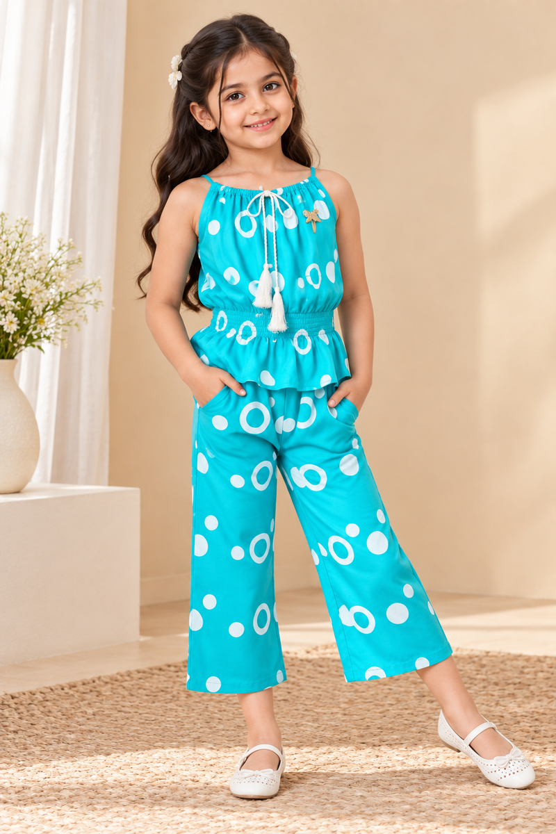Ring print top and pant set
