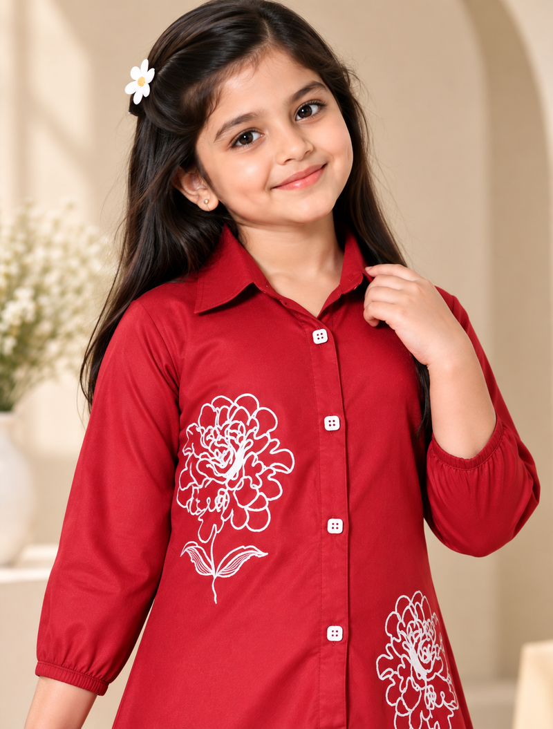 Shiidal Girls Casual Kurta and Palazzo Set