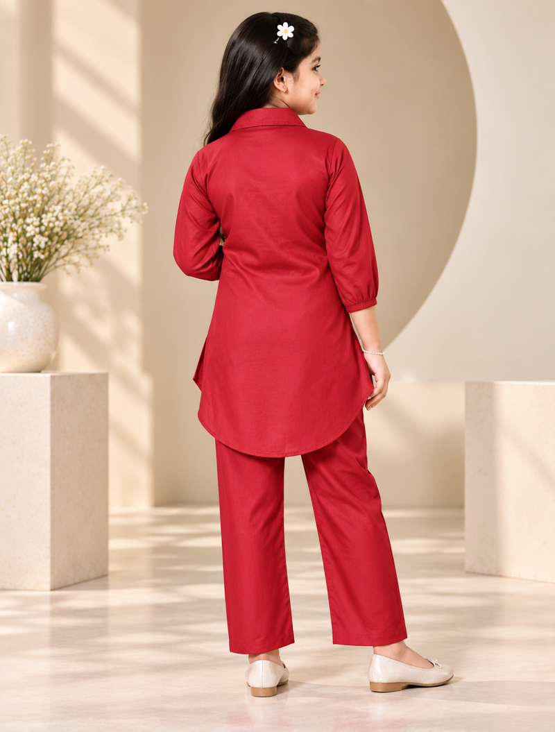 Shiidal Girls Casual Kurta and Palazzo Set