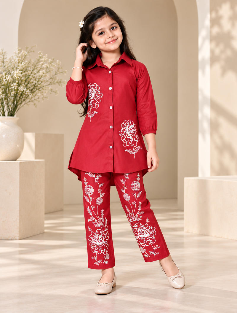 Shiidal Girls Casual Kurta and Palazzo Set