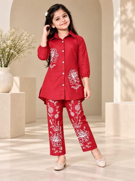 Shiidal Girls Casual Kurta and Palazzo Set