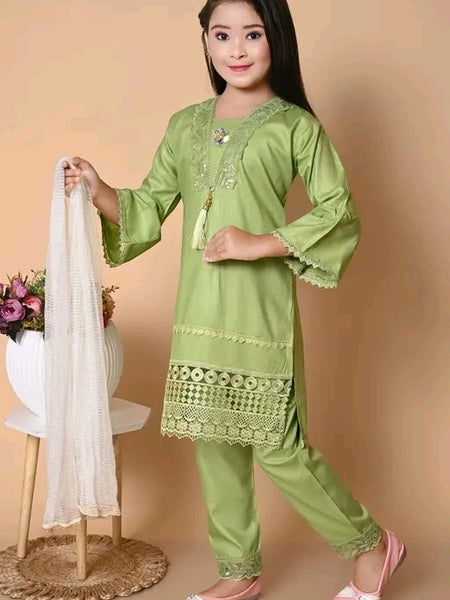 Shiidal Girls Casual, Festive & Party Kurta, Pyjama & Dupatta Set