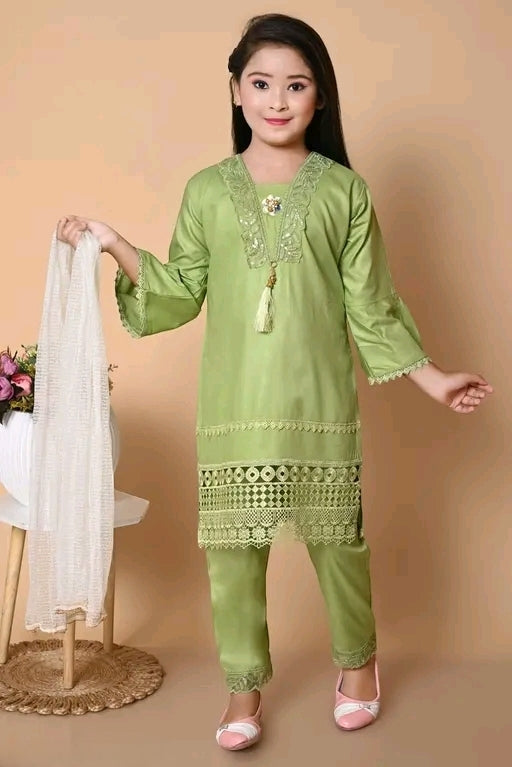 Shiidal Girls Casual, Festive & Party Kurta, Pyjama & Dupatta Set