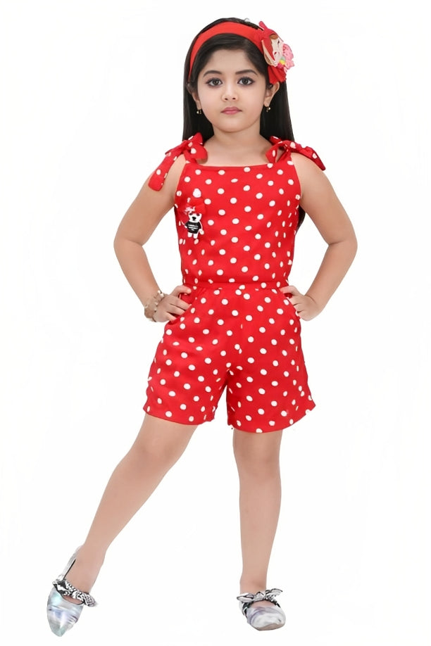 Shiidal Dungaree For Girls Casual Printed Cotton Blend