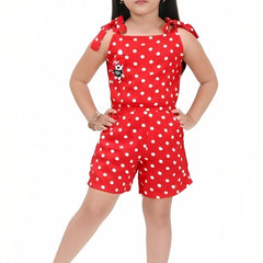 Shiidal Dungaree For Girls Casual Printed Cotton Blend
