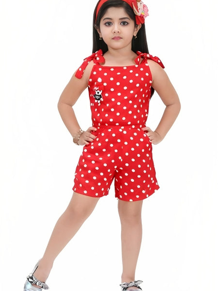 Shiidal Dungaree For Girls Casual Printed Cotton Blend