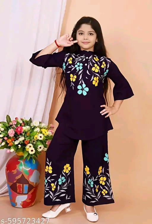 Girls Top And Plazzoo Sets