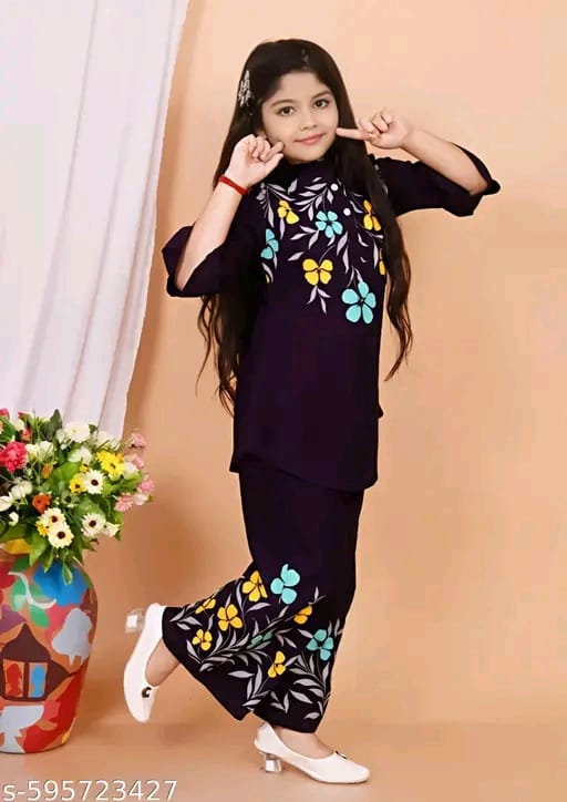 Girls Top And Plazzoo Sets