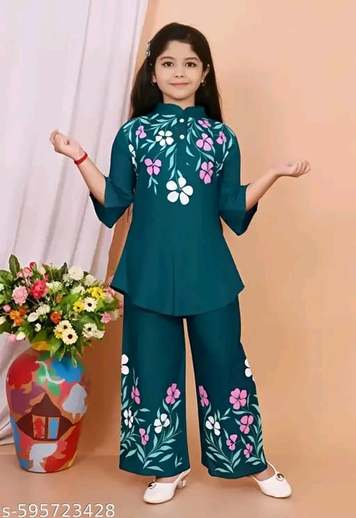 Girls Top And Plazzoo Sets