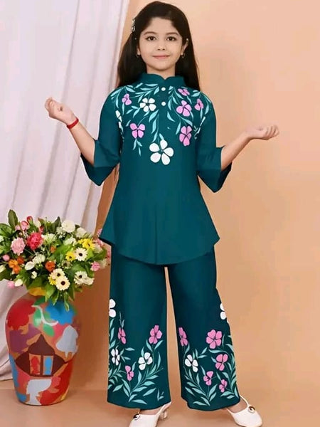 Girls Top And Plazzoo Sets