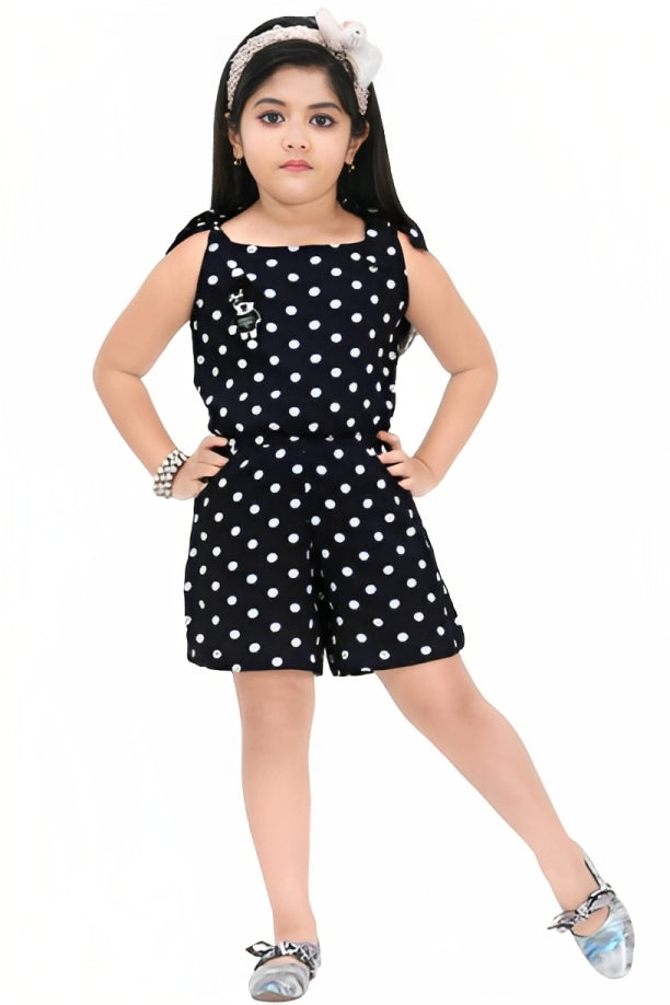 Shiidal Dungaree For Girls Casual Printed Cotton Blend
