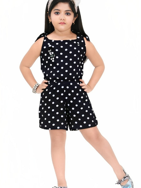 Shiidal Dungaree For Girls Casual Printed Cotton Blend