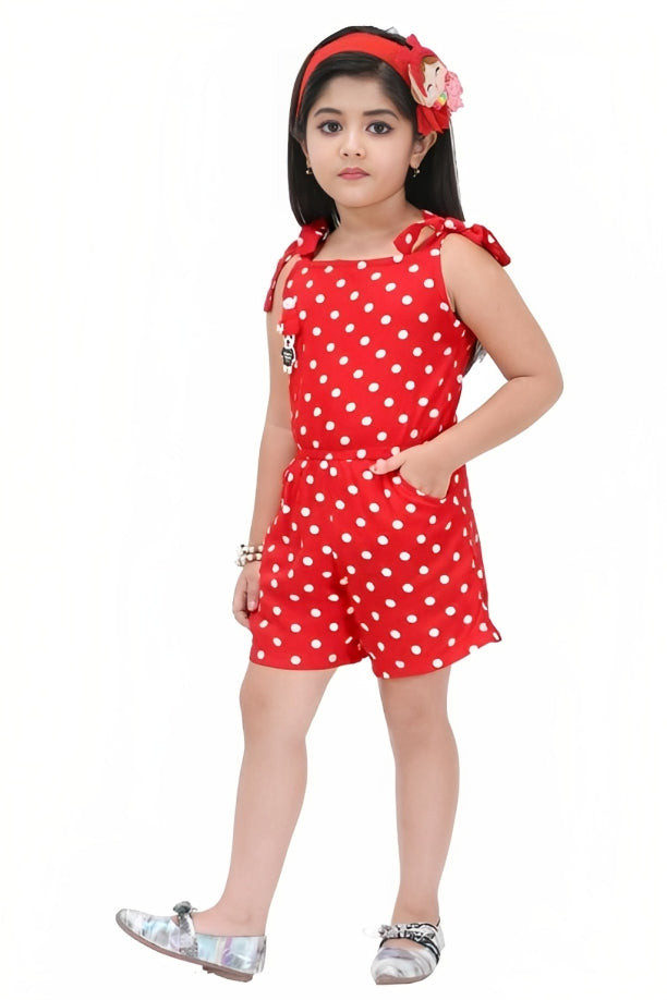 Shiidal Dungaree For Girls Casual Printed Cotton Blend