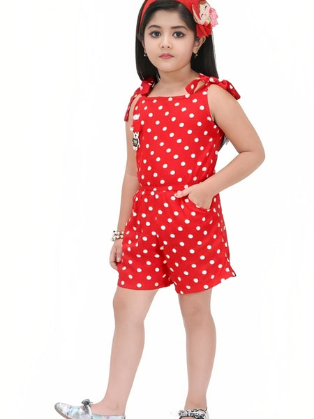 Shiidal Dungaree For Girls Casual Printed Cotton Blend