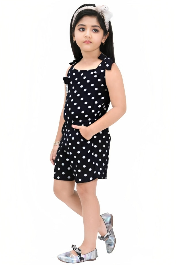 Shiidal Dungaree For Girls Casual Printed Cotton Blend