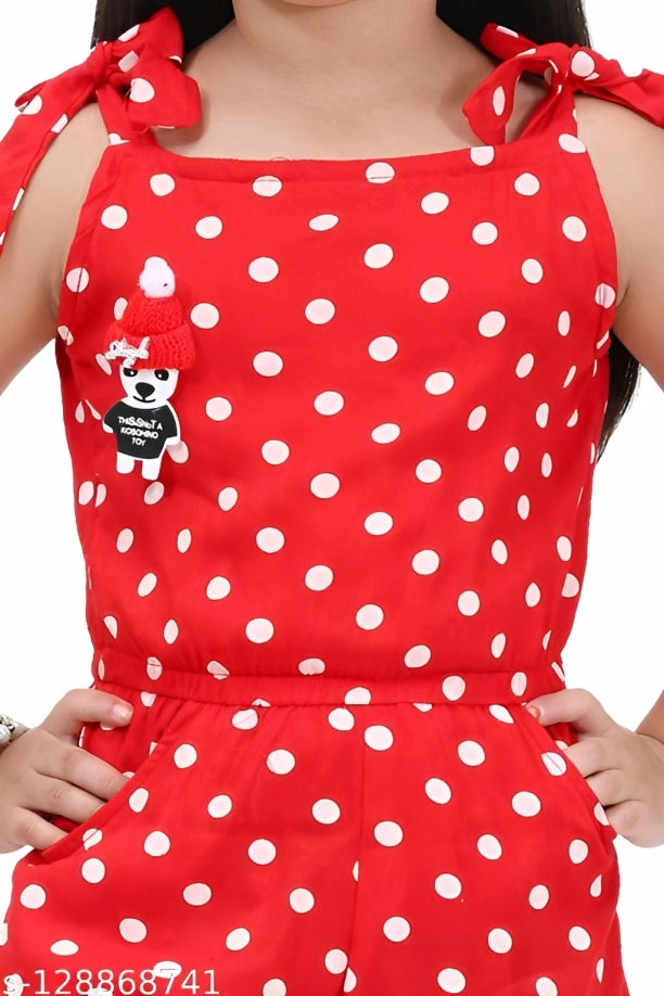 Shiidal Dungaree For Girls Casual Printed Cotton Blend