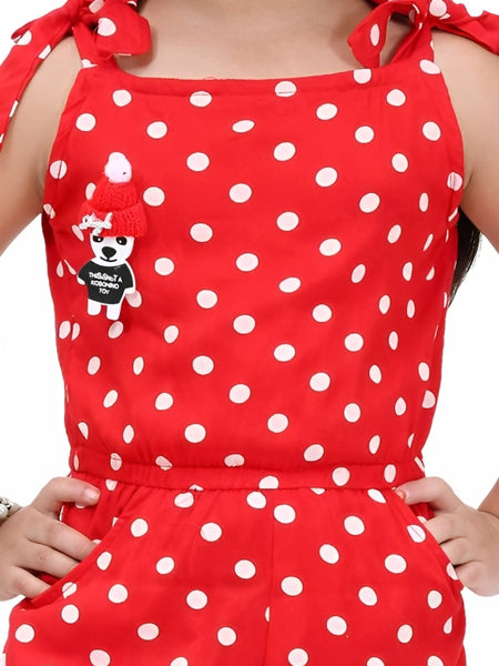 Shiidal Dungaree For Girls Casual Printed Cotton Blend